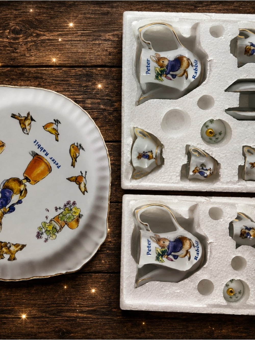 Peter Rabbit White Porcelain Tea Set - Decorative Home Dining Pieces
